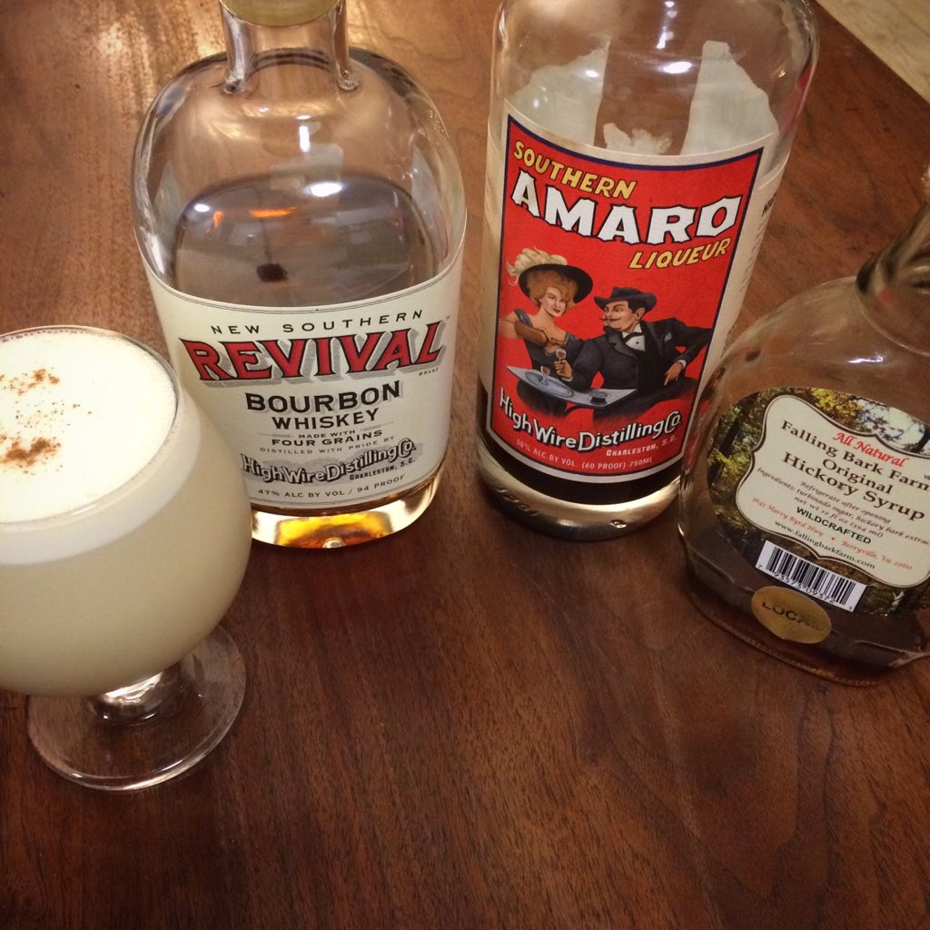 Eggnog recipe using bourbon and amaro from Charleston's High Wire Distilling