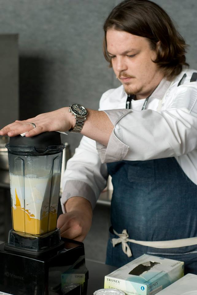 chef brad kilgore at the starchefs icc 2016 with the polyscience control freak induction burner