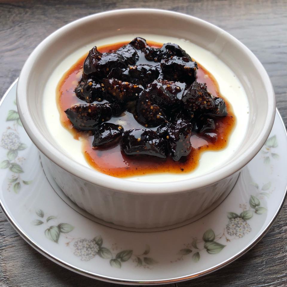 Buttermilk Panna Cotta with Berbere Caramel Figs