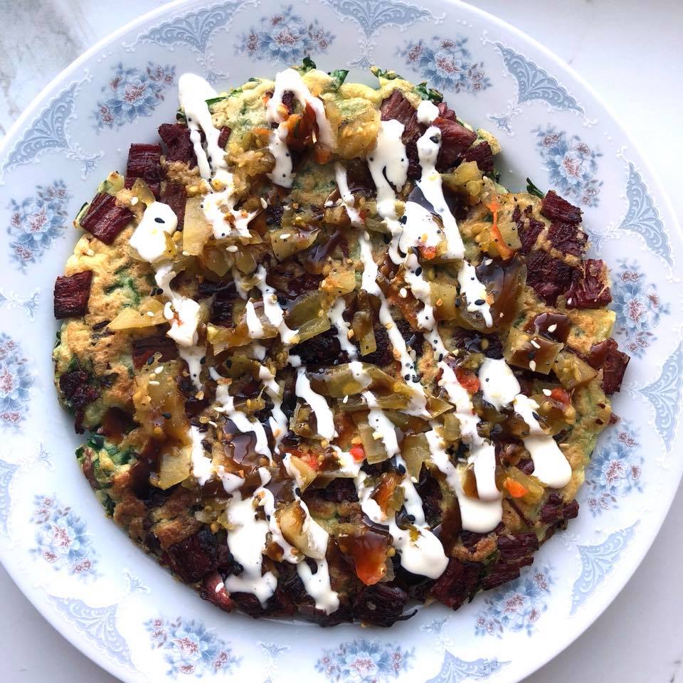 Corned Beef & Cabbage Okonomiyaki