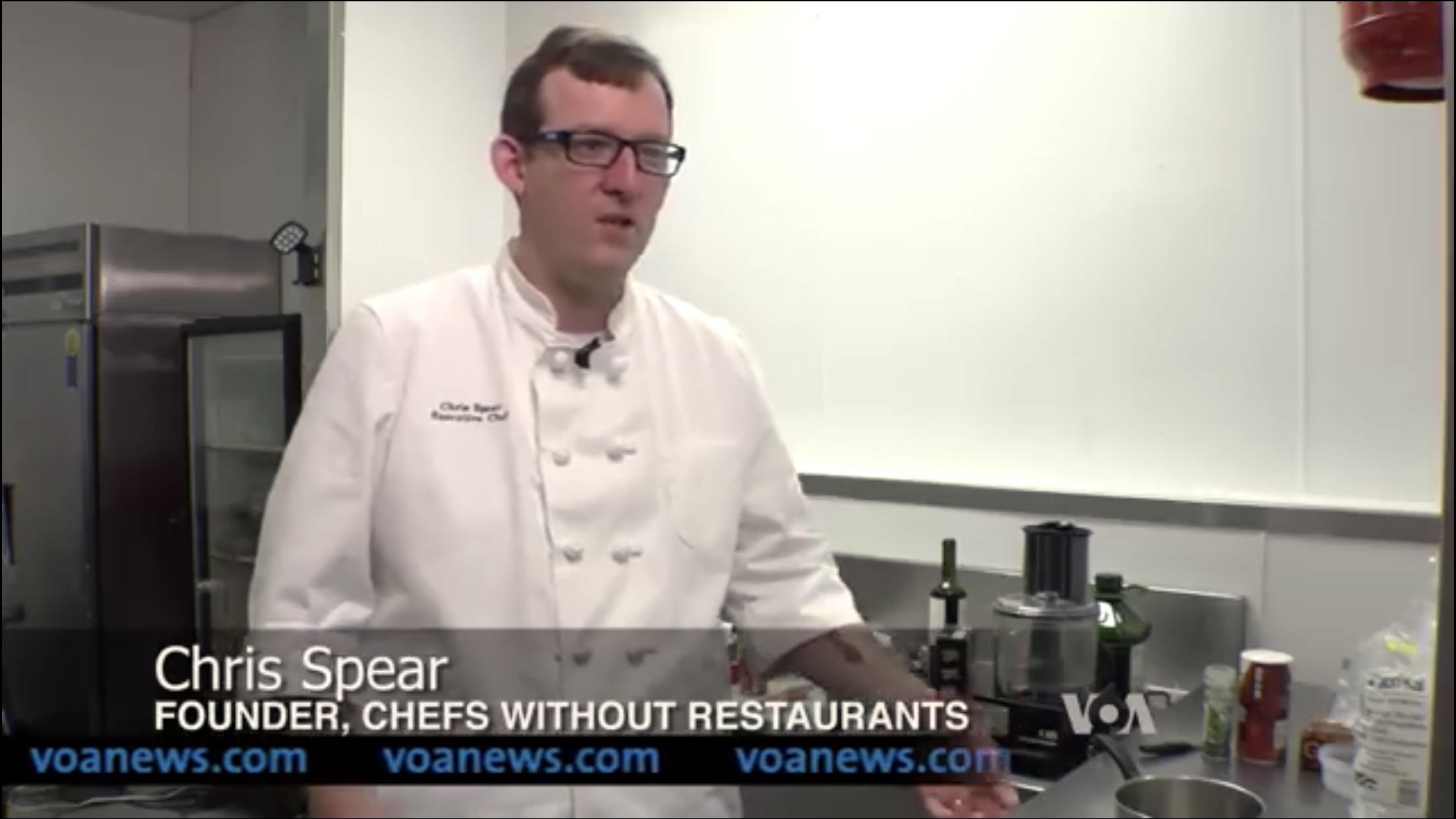 frederick maryland personal chef and caterer chris spear talks to voice of america news about his culinary networking group chefs without restaurants