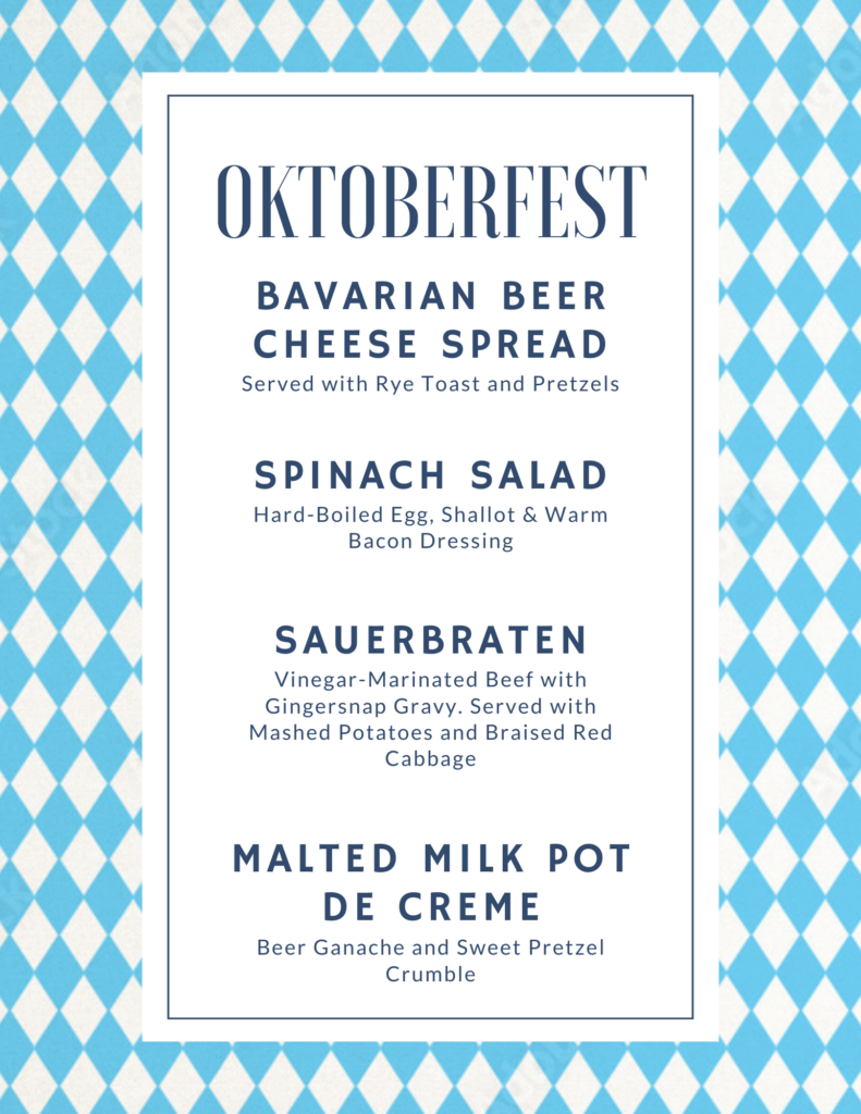 Oktoberfest Menu for Perfect Little Bites