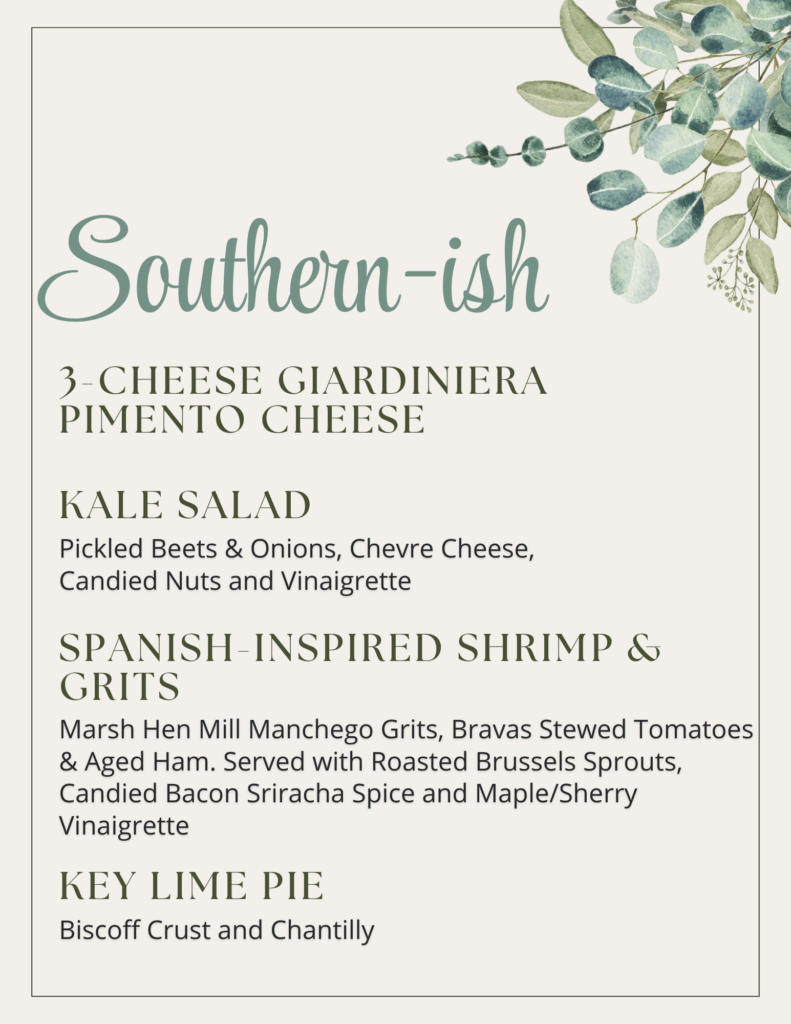 Southern Dinner Menu